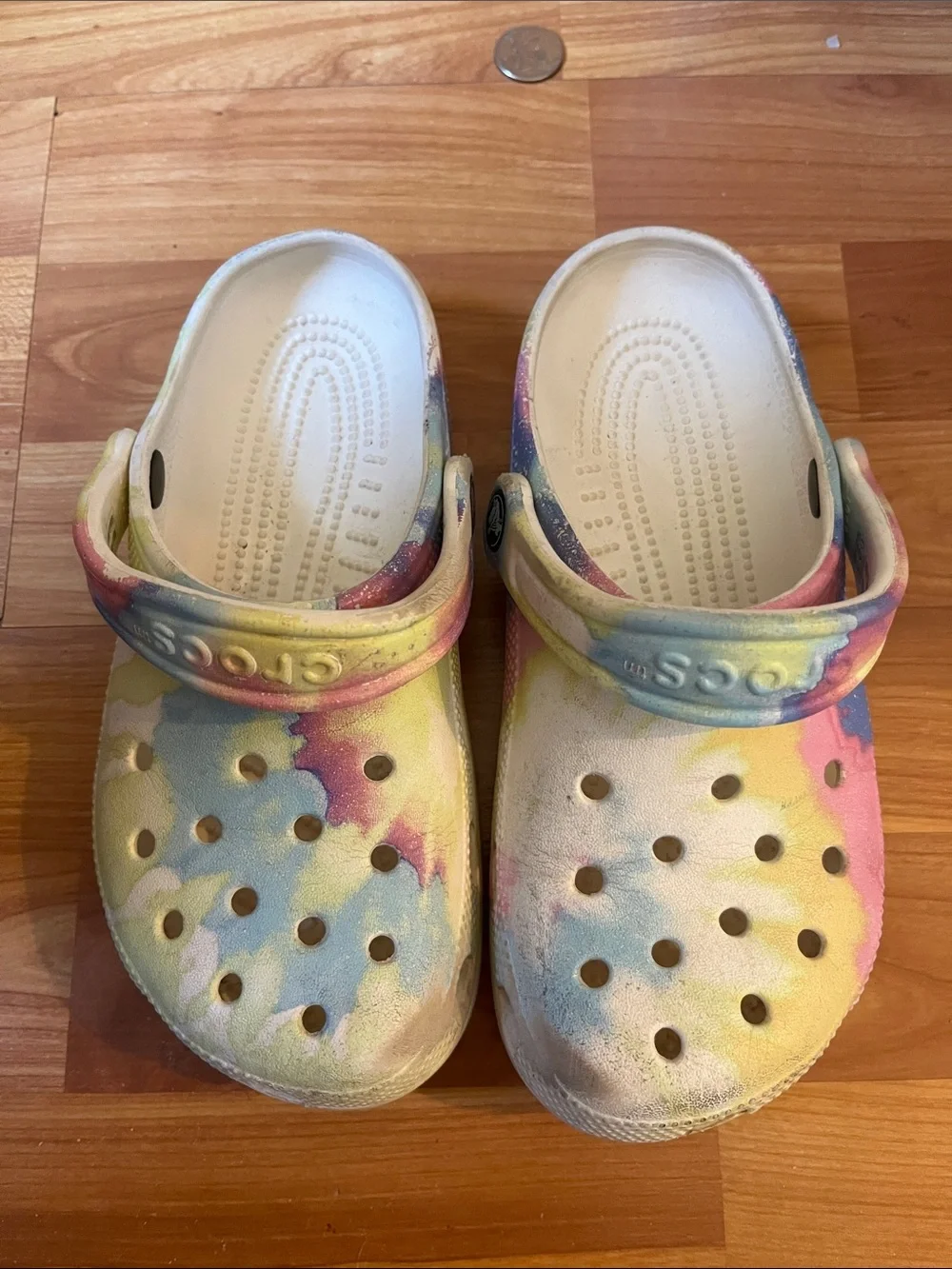 Crocs Kids Tie-Dye Yellow Multi Size 4